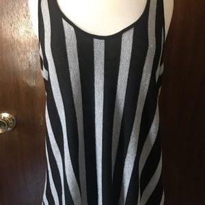 Black & Silver Open Back Tank